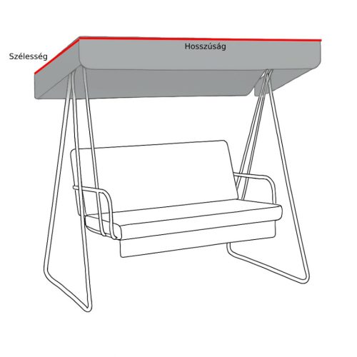 Hintaágy tető huzat vízálló, uv álló - sötét bézs
